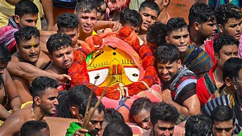 in photos thousands of devotees arrive in puri for lord jagannath s rath yatra