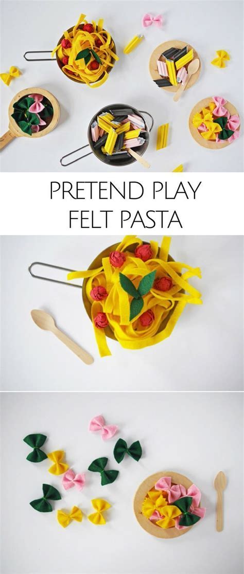 Diy Pretend Play Food Felt And Paper Pasta And Spaghetti Kitchen Fun