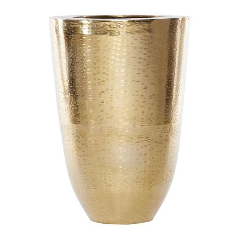 Litton Lane Gold Aluminum Modern Decorative Vase 80749 The Home Depot