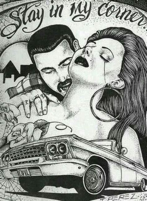 309 Best Dibujos De Cholas Images On Pinterest Chicano Art Drawings Of And Lowrider Art