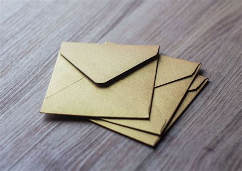 Mini Envelopes 4 Small Gold Envelopes 3 X 3 Inch Envelopes Etsy