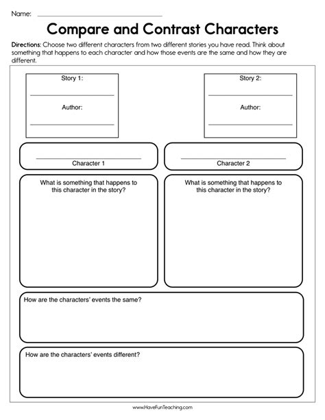 Compare And Contrast Freebie Miss Decarbo Worksheets Library