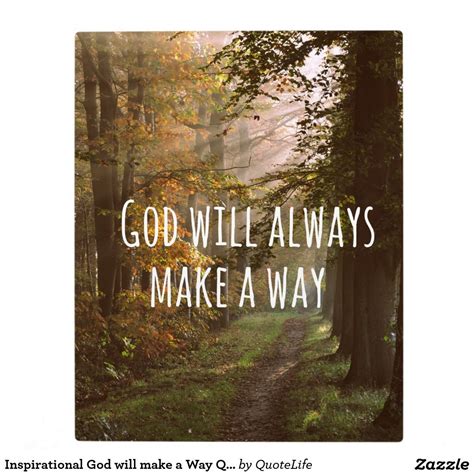 Inspirational God Will Make A Way Quote Plaque Christian