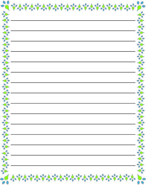 8 Best Images Of Printable Writing Sheets With Borders Free Printable