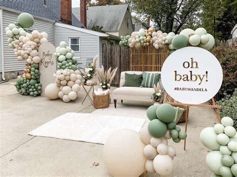 Neutral Boho Baby Shower Party Ideas Photo 1 Of 14 Green Baby