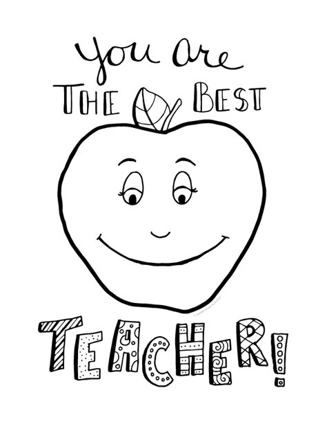 Teacher Appreciation Coloring Page Free Printable Finding Zest
