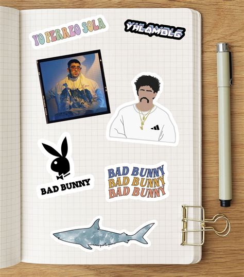 Bad Bunny Stickers Laptop Stickers Decals Reggaeton Etsy Hug