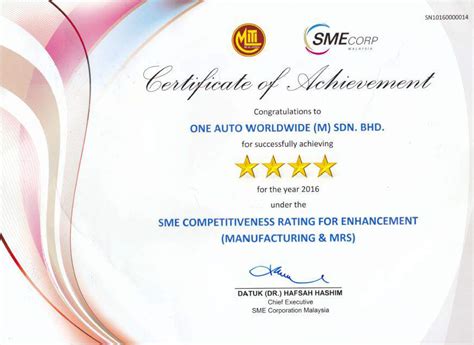 Should be incorporated in malaysia and registered under sem, own every license that is offered by the sme corporation malaysia (sme corp), the grant given goes up to a maximum of. OEM Manufacturing SME Award | One Auto Worldwide (M) S.B