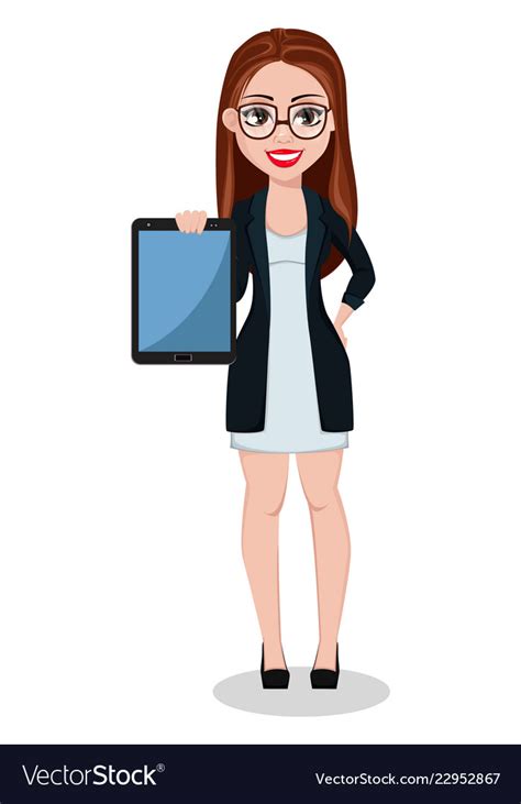 Business Woman Cartoon Character Beautiful Lady Vector Image