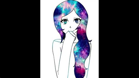 Anime Galaxy Hair Girl Very Quickspeedpaint Youtube