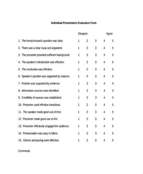 Free 37 Presentation Evaluation Forms In Pdf Ms Word Excel