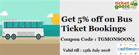 We are trying to control them, so all coupon codes with the label verified or active have the higher. #TicketGoose #Offer Get 5% off on #Bus #Ticket #Bookings # ...
