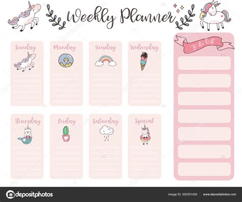 Cute Weekly Planner Printable Free Printable Worksheet
