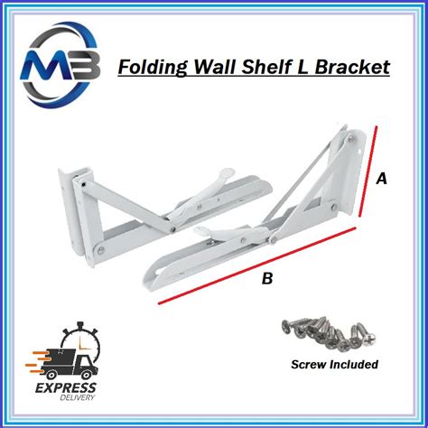 Folding Wall Shelf L Bracket With Spring Wall Mount Rack Support Iron L