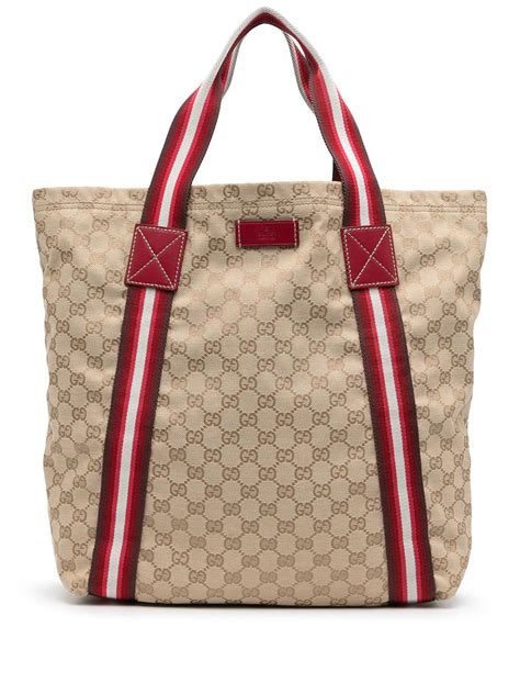 Gucci Pre Owned 2000s Gg Sherry Line Tote Bag Farfetch