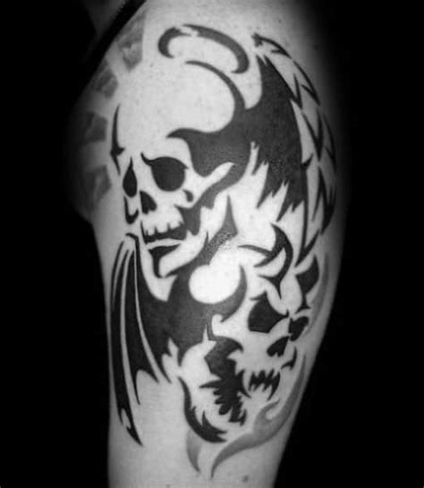 50 Tribal Skull Tattoos For Men Masculine Design Ideas
