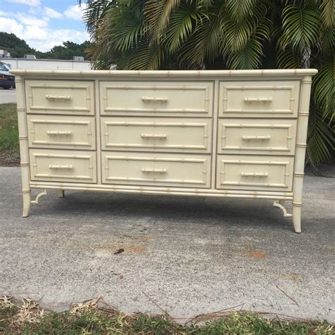 Vintage Dixie Aloha Faux Bamboo Drawer Dresser With Fretwork Etsy