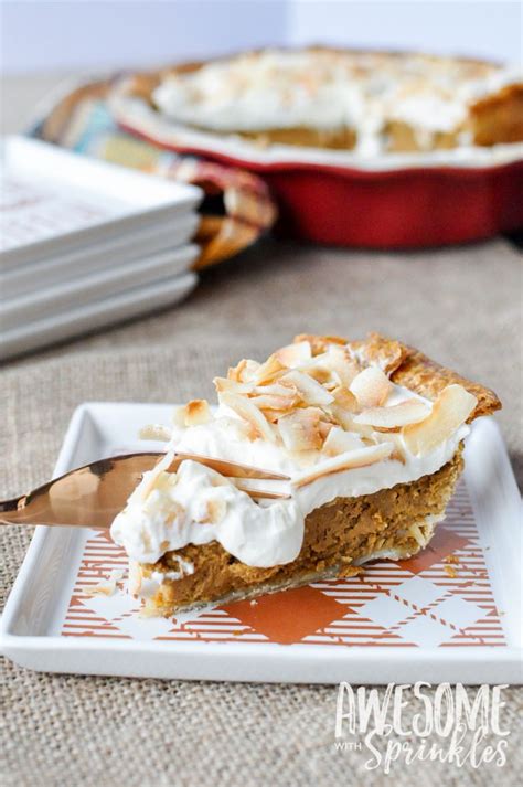 toasted coconut pumpkin pie awesome with sprinkles recipe pumpkin recipes holiday baking
