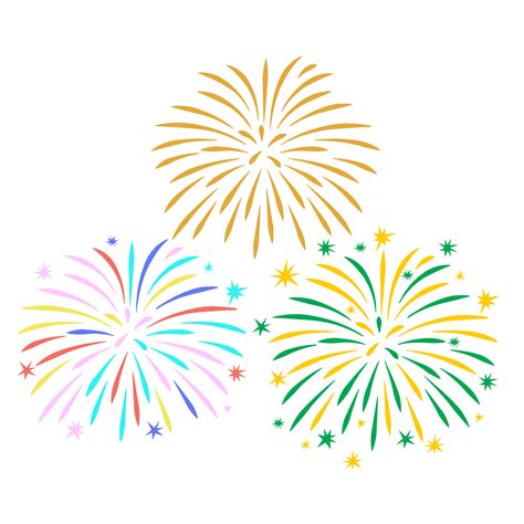 Fireworks Vector Illustration Isolated Fireworks Display In