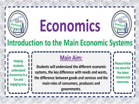 Introduction To Economics And Economic Systems Lesson Gcse Economics