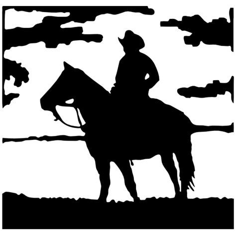 Cowboy Riding Into The Sunset Sticker