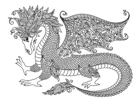 Dragon Coloring Pages For Adults Coloring Online Free