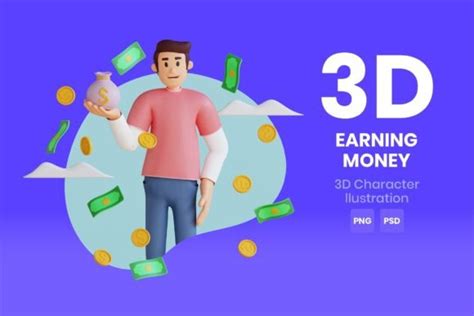 Earning Money 3d Character Illustration Graphic By Imoogigraphic