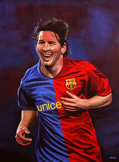Op 15 februari 2002 tekende een veertienjarige messi zijn eerste profcontract bij barcelona. Lionel Messi schilderij | Lionel messi, Messi, Voetbal