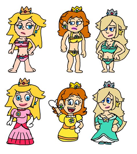 Super Mario Princesses With Their Underwear By Abbysek On Deviantart