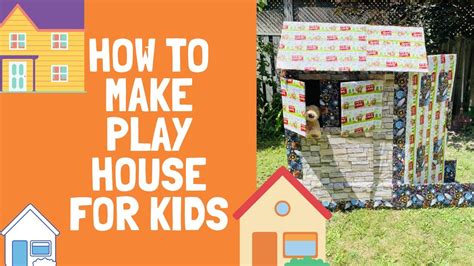 How To Make A Playhouse For Kids Diy Cardboard Playhouse Youtube