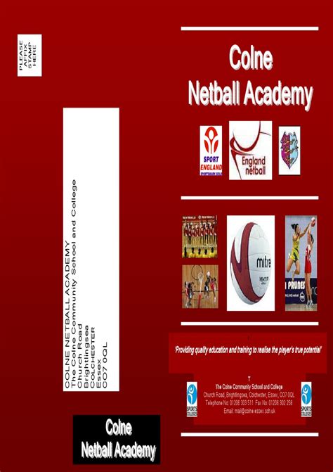 Netball Academy Brochure By Colne Community School And College Issuu