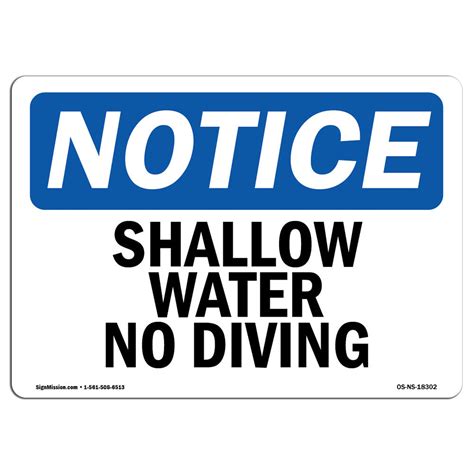 Signmission Shallow Water No Diving Sign Wayfair