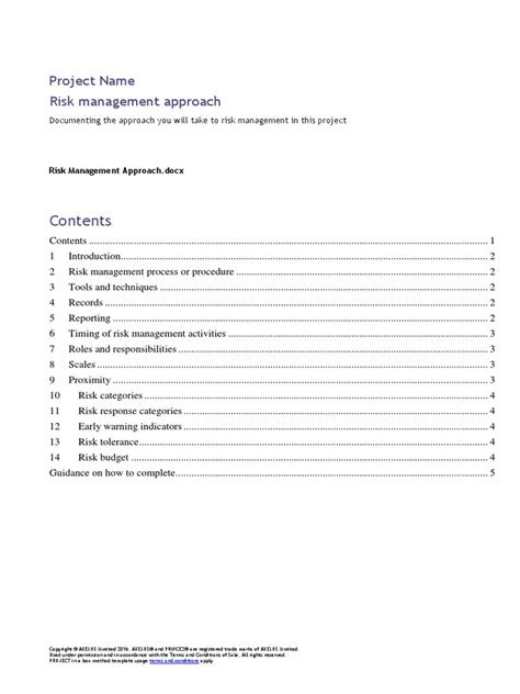 Risk Management Approach Prince2 Pdf Risk Management Risk