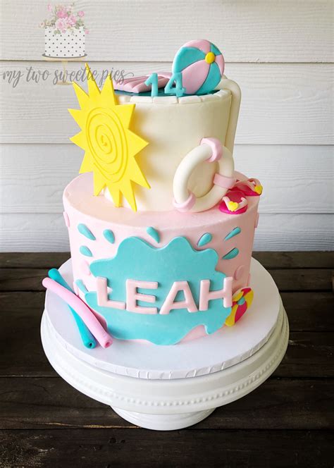 Pin By April Brewer On Th In Pool Birthday Cakes Pool Party