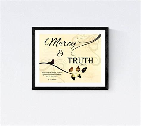 Mercy And Truth Christian Word Art Instant Digital Download Etsy