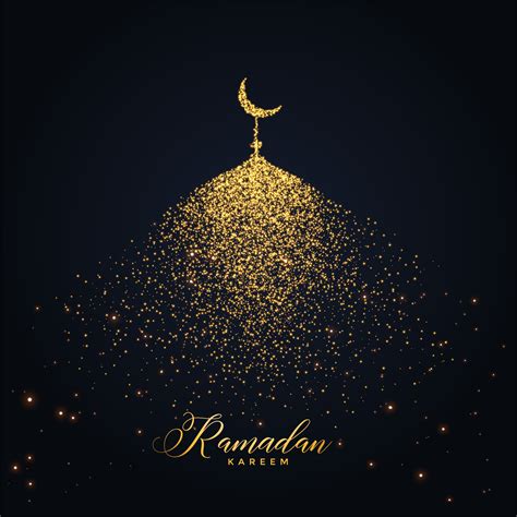Ramadan Kareem Design With Mosque Made With Glowing Particles Download