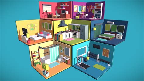 Low Poly Isometric Rooms Download Free 3d Model By Brynn Brynnnnn