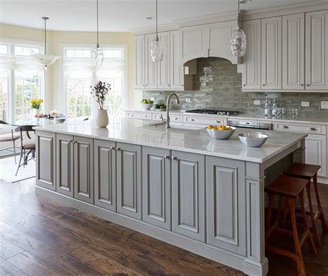 This is because many people prefer an all white kitchen and the clean look it portrays. Glenview Renovations - Large, Elegant Green Island ...