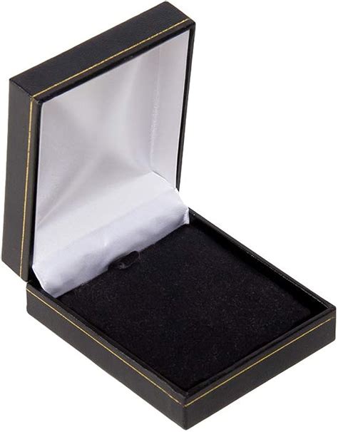 Classic Black Leatherette Pendant Box Universal Jewellery Box For