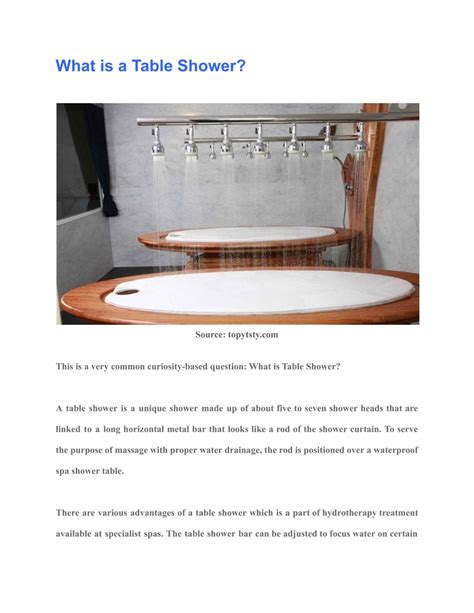 Ppt A Comprehensive Guide On Table Shower With Its Benefits Powerpoint Presentation Id11091771