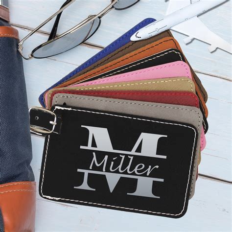 Personalized Luggage Tag Leather Engraved Luggage Tag Etsy