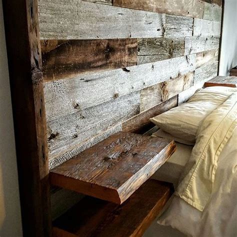 So not only give your back a comfort support on the headboard but also enjoy a handsome organization of your lamps, books, alarms and other such knick knack on the shelves attached to it. Reclaimed barn board oversized headboard with built in ...