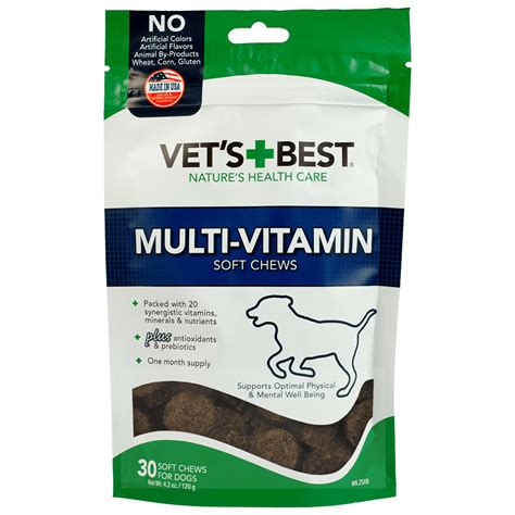 Vets Best Multi Vitamin Soft Chews Dog Supplements 30 Day Supply