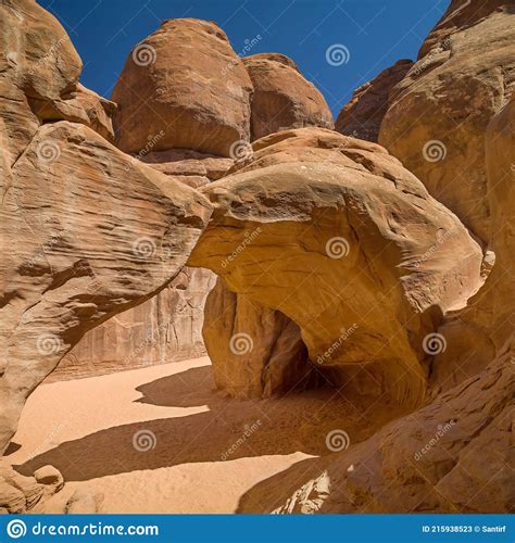 Sand Dune Arch In Arches National Park Stock Image Image Of Formation