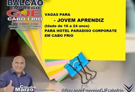 Vagas Para Jovem Aprendizidade De 16 A 24 Anos Para Hotel Paradiso