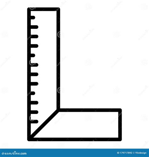 Right Angle Ruler Icon Outline Style Stock Vector Illustration Of