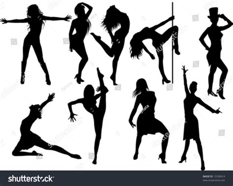Collection Of Woman Dancing Striptease Stock Vector Illustration 13100914 Shutterstock