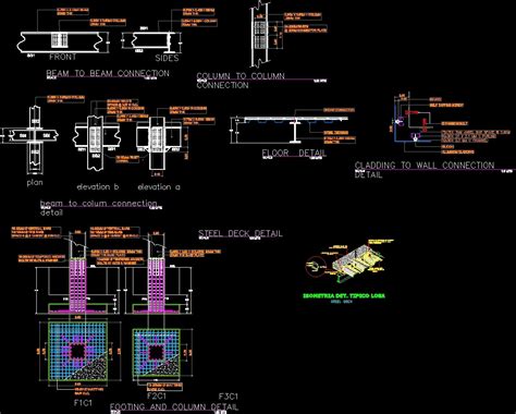 Connections Of Steel Beams Dwg Detail For Autocad • Designs Cad