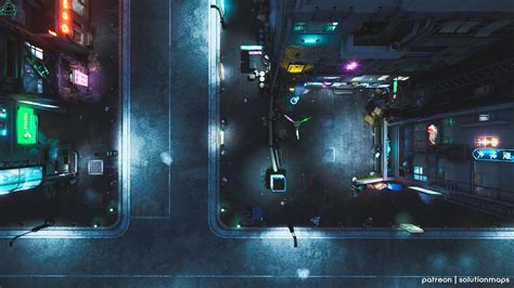 Dystopian City Alley Cyberpunk Static Battle Map Cybe
