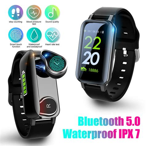 Eeekit 2 In 1 Smart Watch Bracelet And Wireless Bluetooth Headset Ipx7